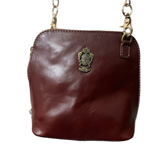 I MEDICI FIRENZE RARE NWT BURGUNDY LEATHER BAG - Made in Italy - Picture 1 of 11